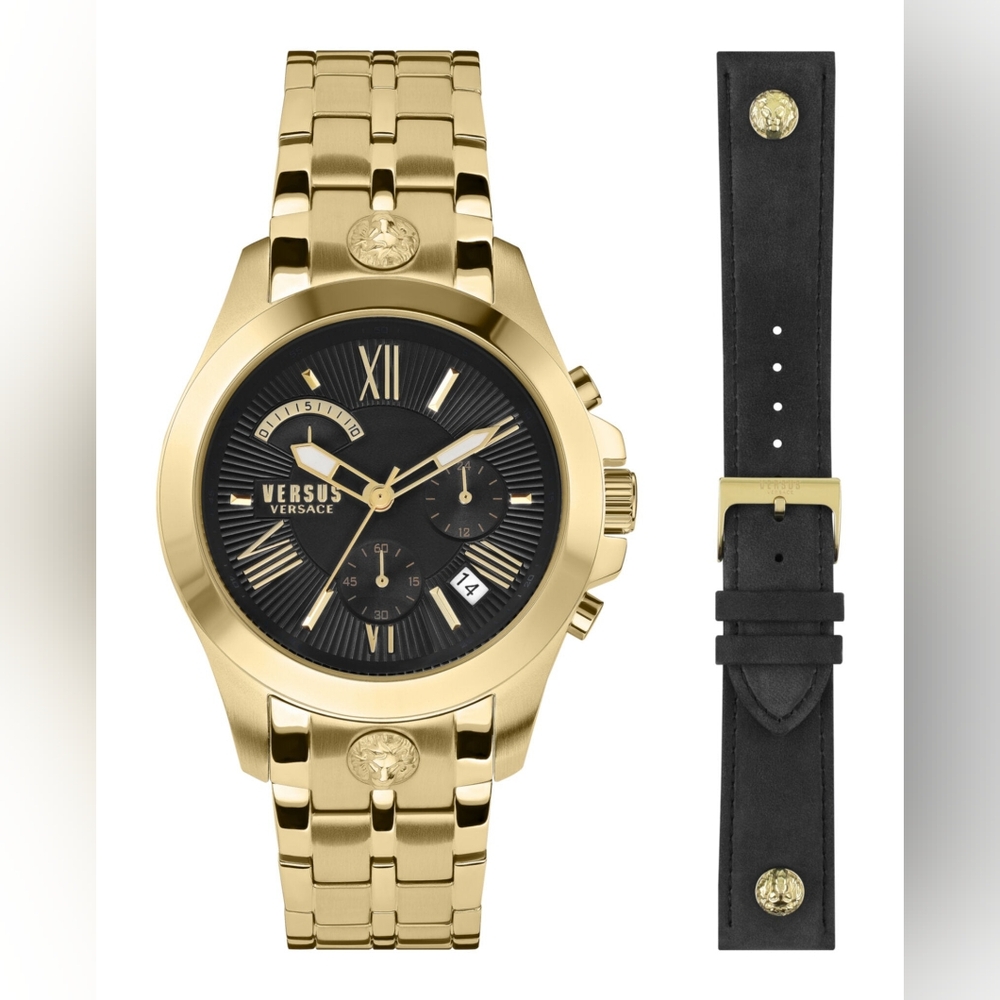 VERSUS Versace ChronographBracelet & Leather Strap Watch,